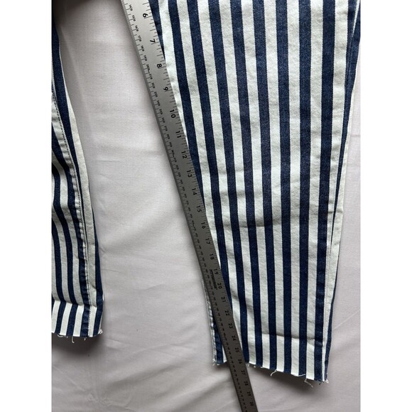 Kensie Vintage Luxe The Allie High Rise Slim Jeans Raw Hem Pinstripe Women’s 8 - Picture 8 of 10